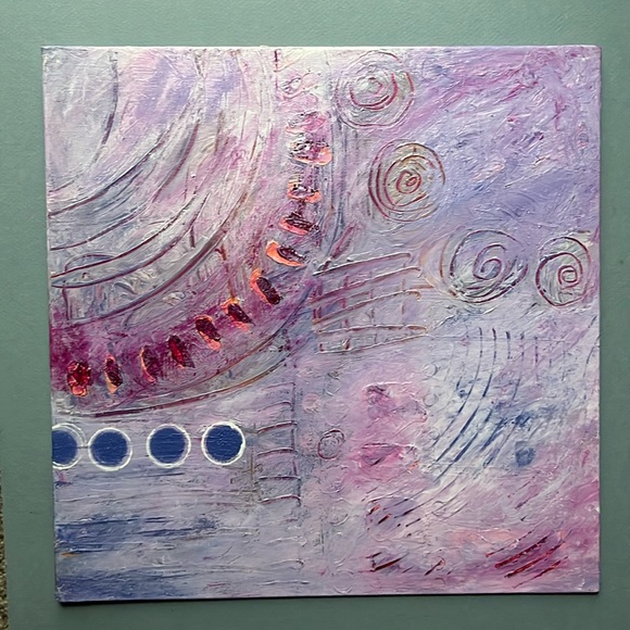 12x12 Purple Abstract Painting - Picture 1 of 1